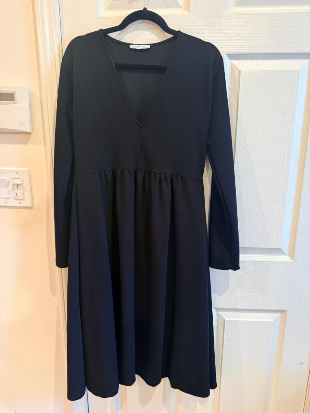 Zara black RUFFLED DRESS